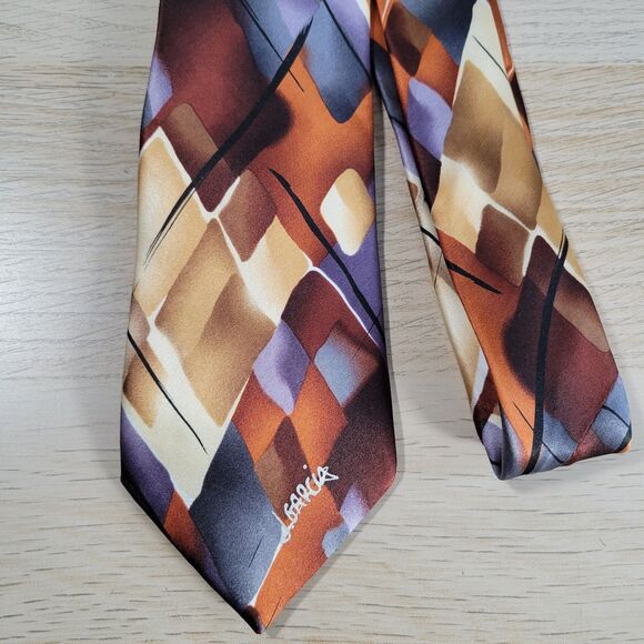 J Garcia Smile Silk Mens Neck Tie Collector Edition Colorful Abstract Watercolor - Picture 3 of 6